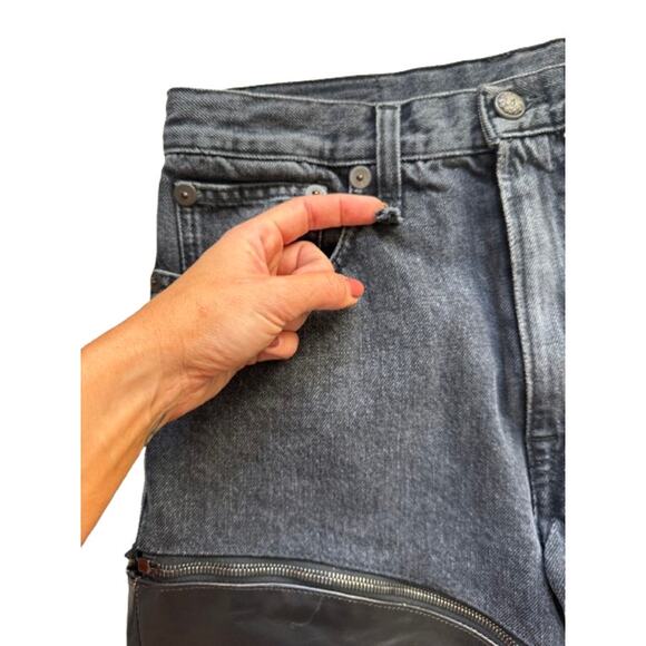 R13 Black Leather Zip Off Axl Slim Pants - Picture 13 of 16